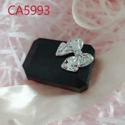 D-CA5993 SILVER BUTTERFLY BLACK CONTACT LENS CASE WITH MIRROR